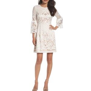 Eliza J White Lace Bell Sleeve Dress- Bridal Shower Dress- Size 10